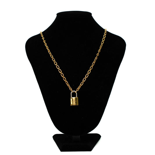 Louis Vuitton Padlock Gold-Tone Chain Necklace