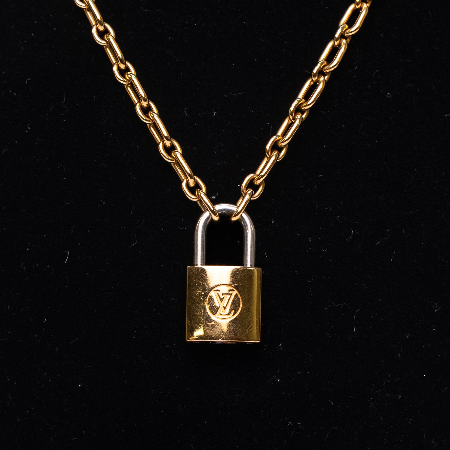 Louis Vuitton Padlock Gold-Tone Chain Necklace