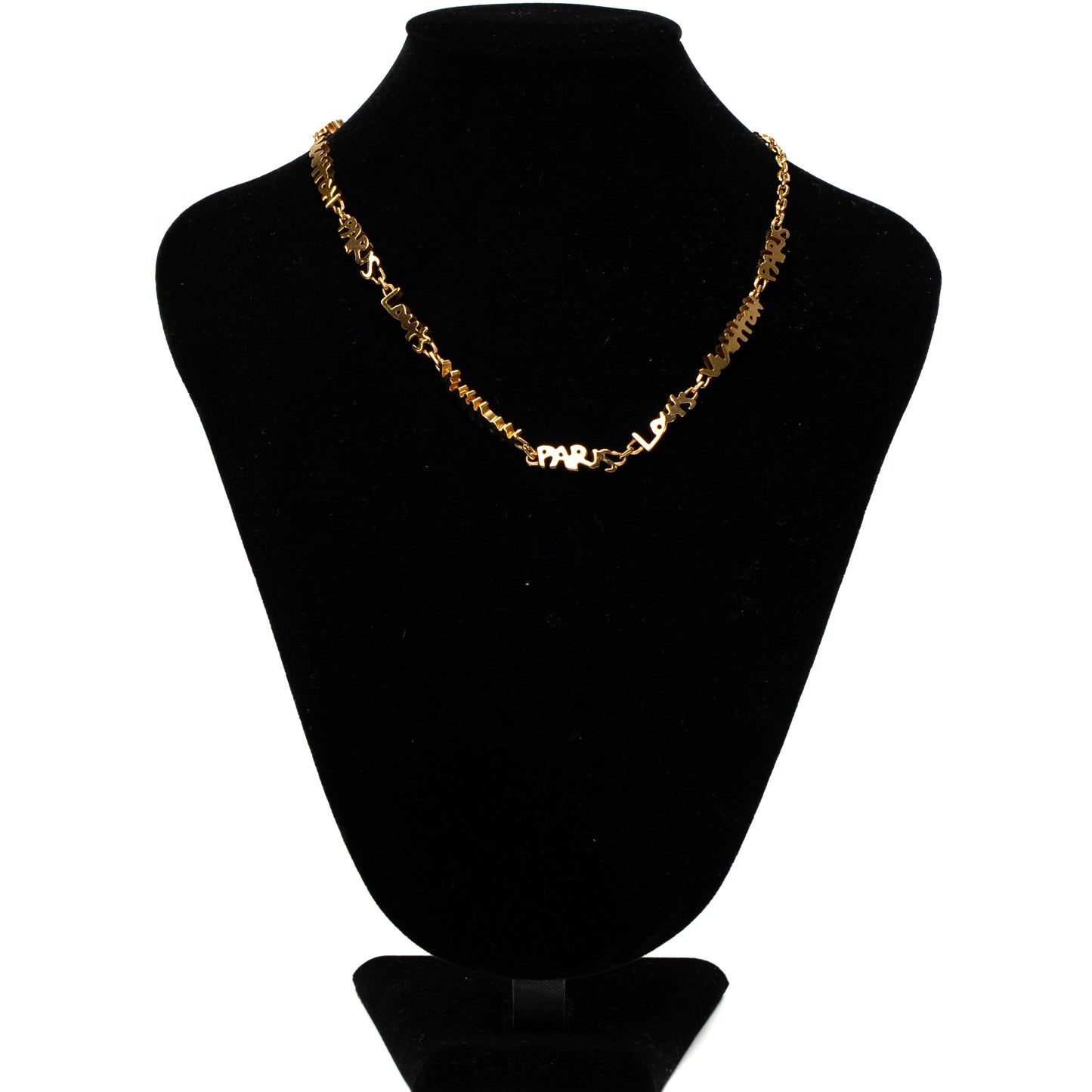Louis Vuitton Gold-Tone Paris Love Charm Necklace