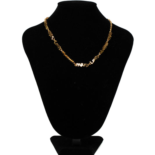 Louis Vuitton Gold-Tone Paris Love Charm Necklace