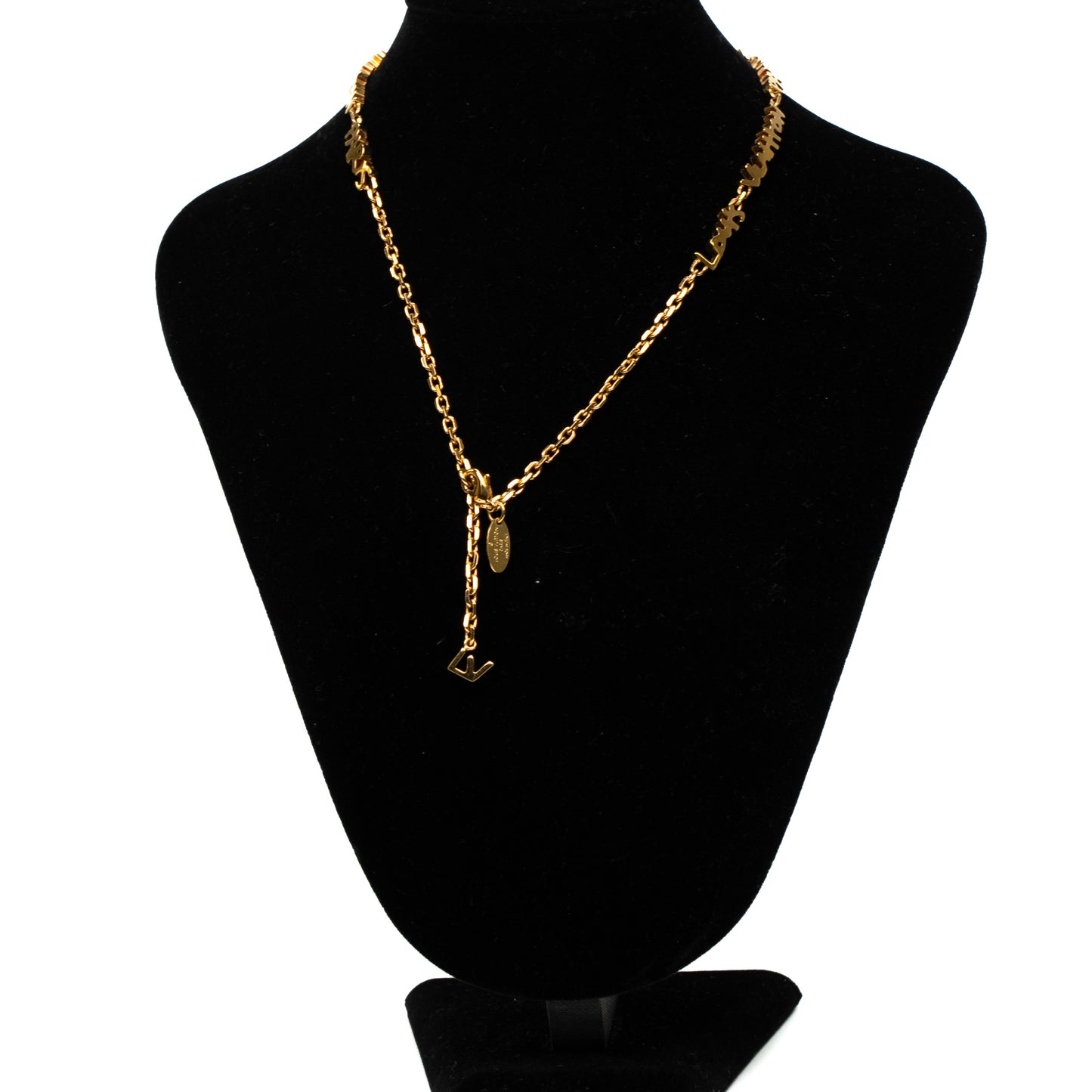 Louis Vuitton Gold-Tone Paris Love Charm Necklace