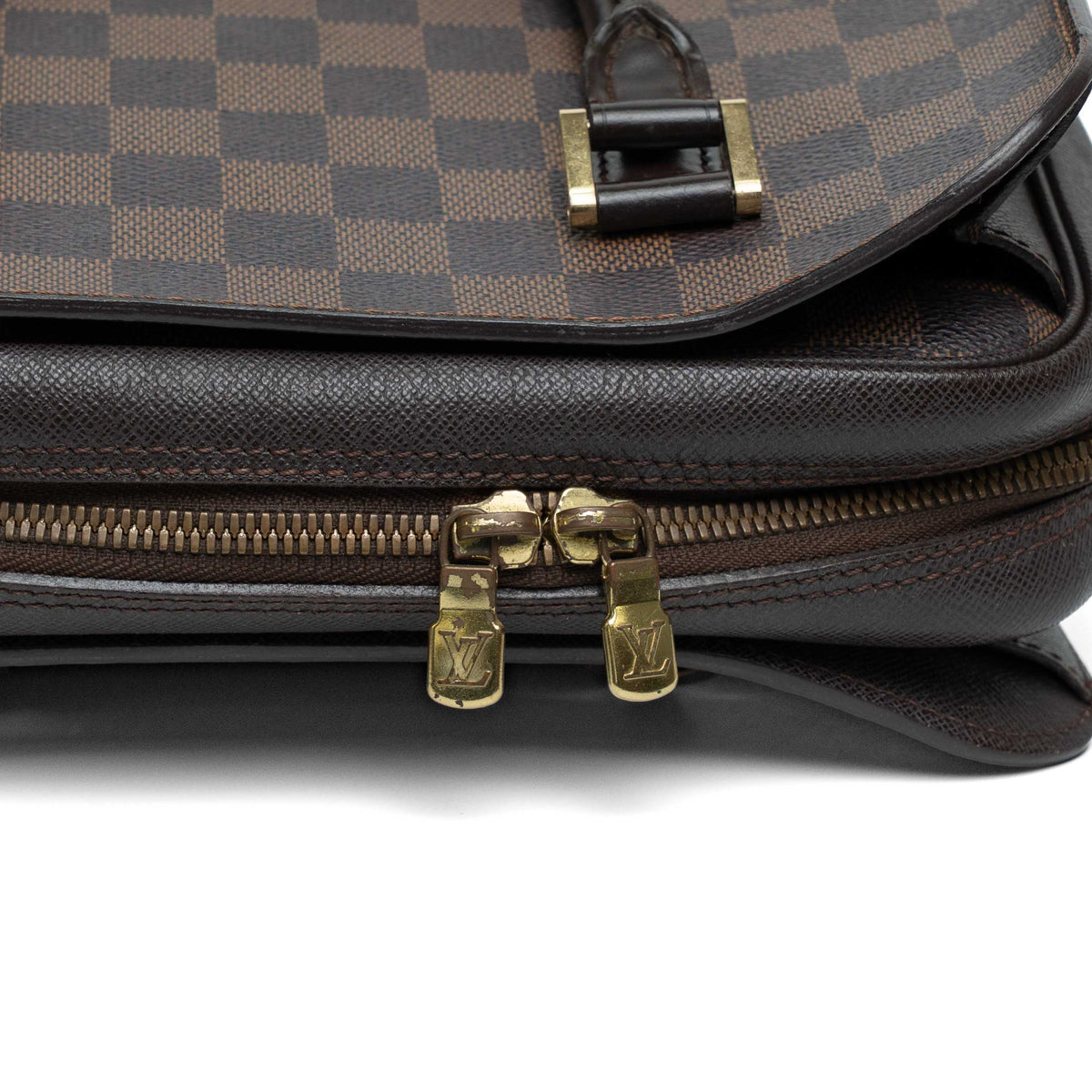 Louis Vuitton Triana Damier Ebene Leather Handbag