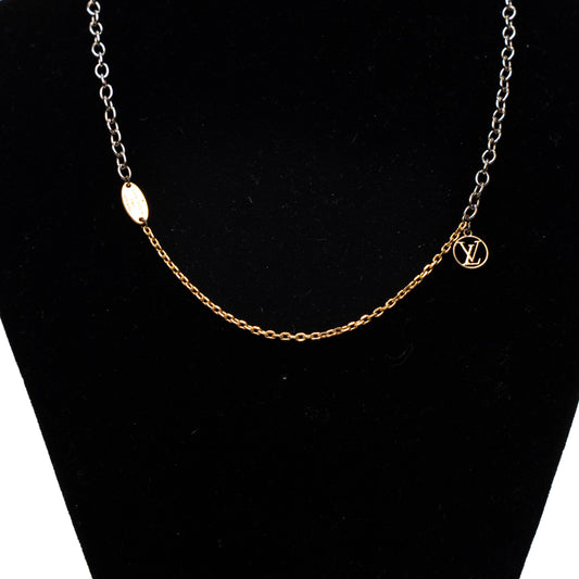 Louis Vuitton LV Circle Two-Tone Chain Necklace