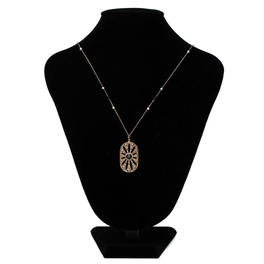 Vintage Tiffany & Co. Black Onyx & Pearl Sterling Silver Necklace