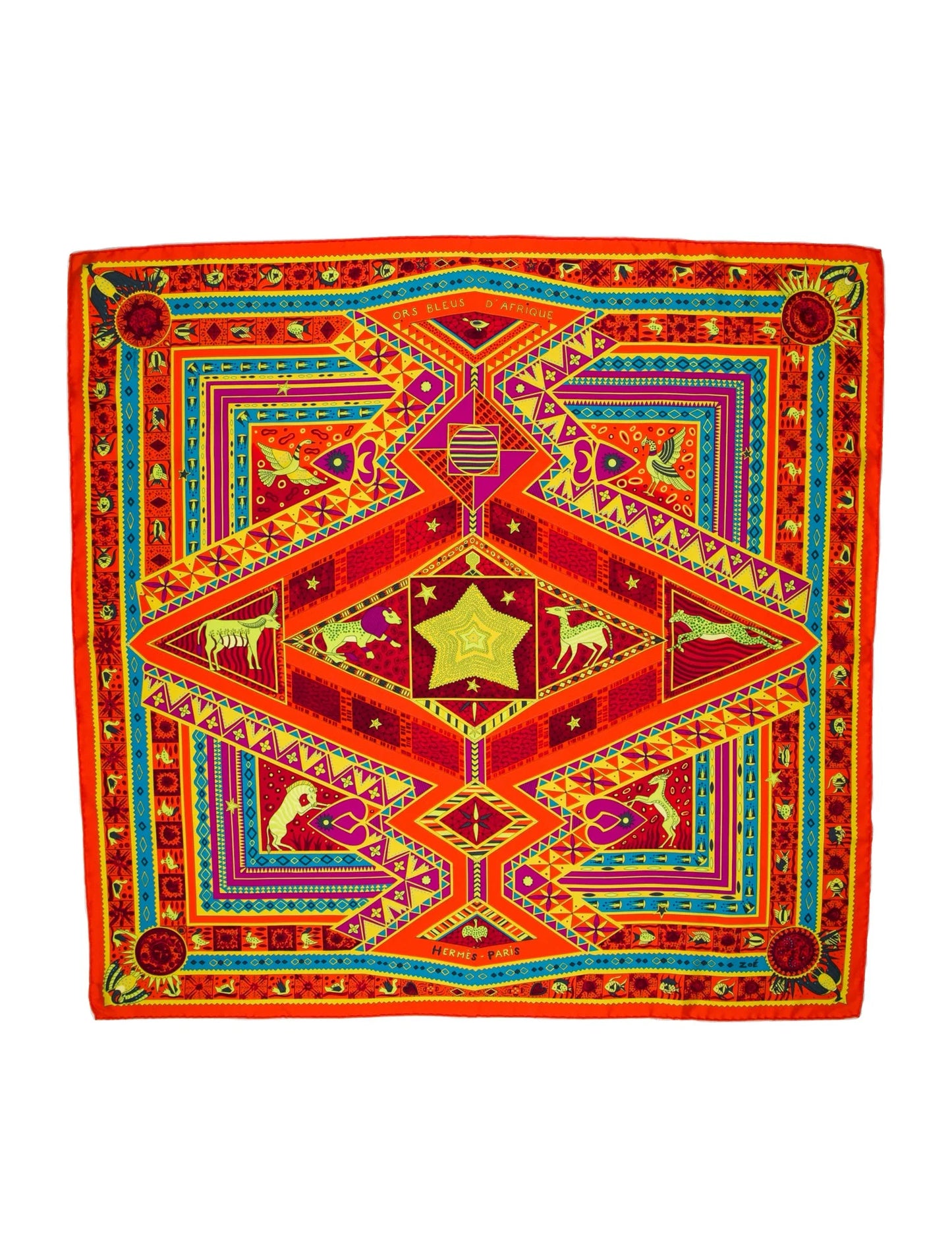 Hermès Ors Bleus D’Afrique Silk Scarf
