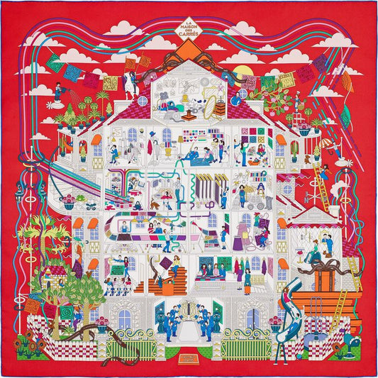 Hermès La Maison des Carrés Silk Scarf