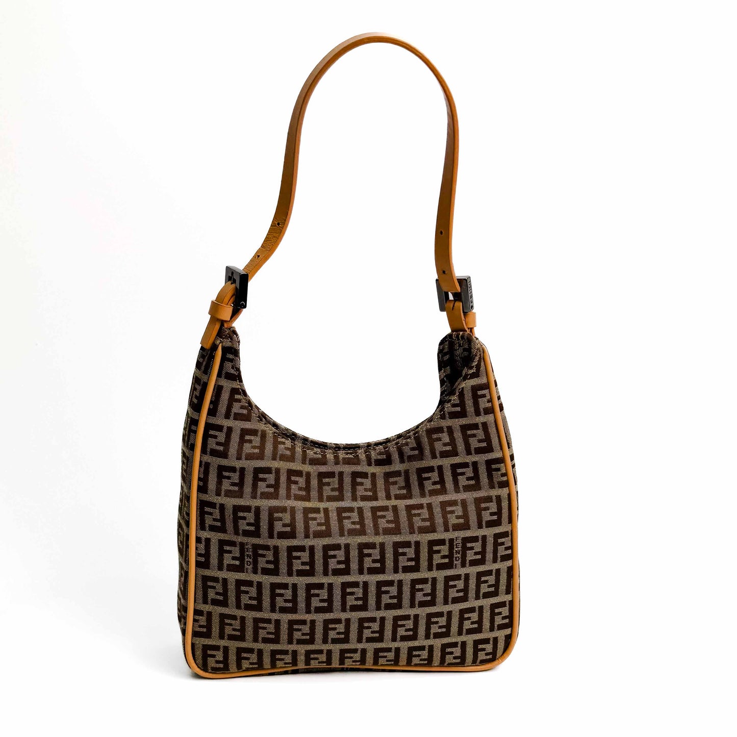 Fendi Zucchino FF Canvas Brown Vintage Hobo Bag