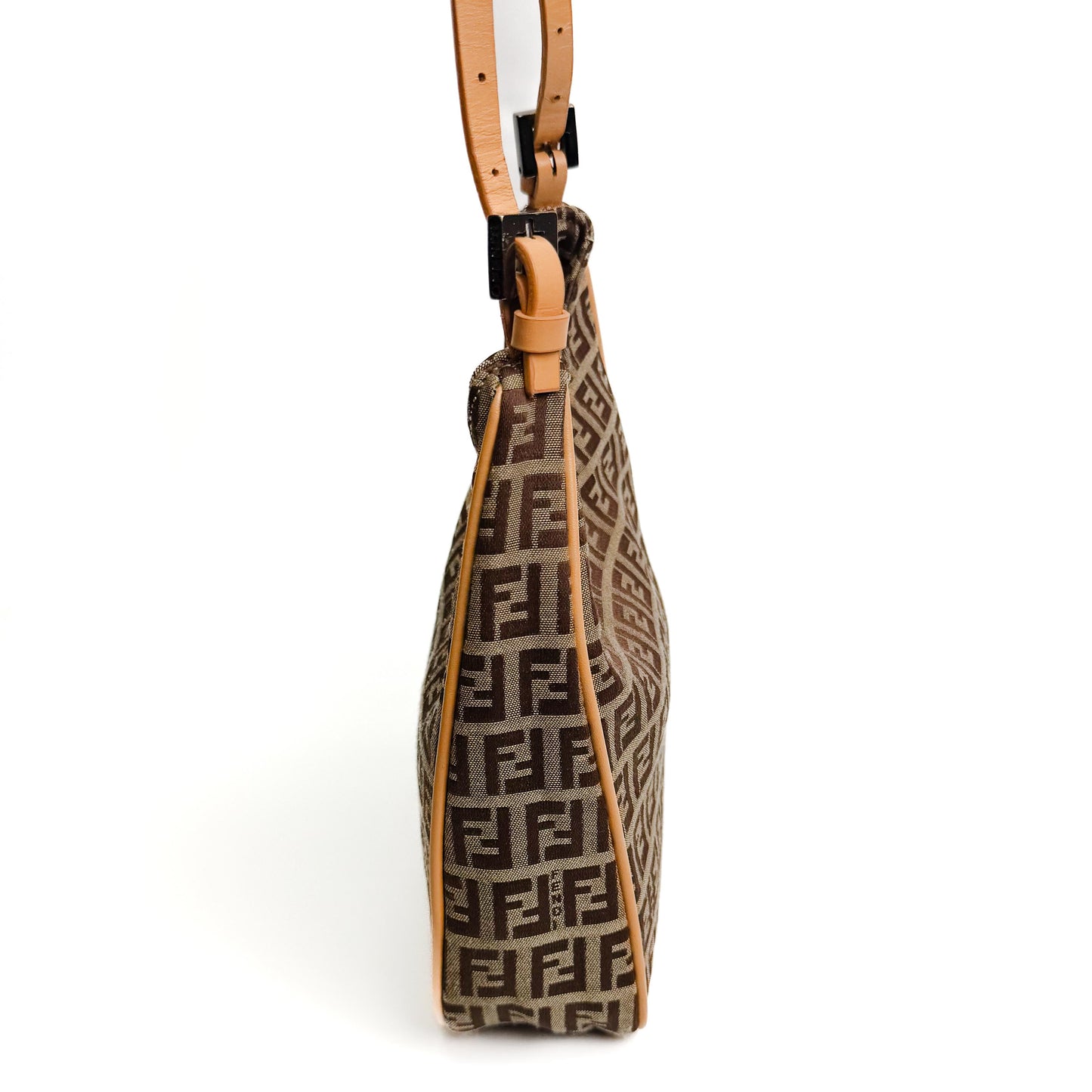 Fendi Zucchino FF Canvas Brown Vintage Hobo Bag