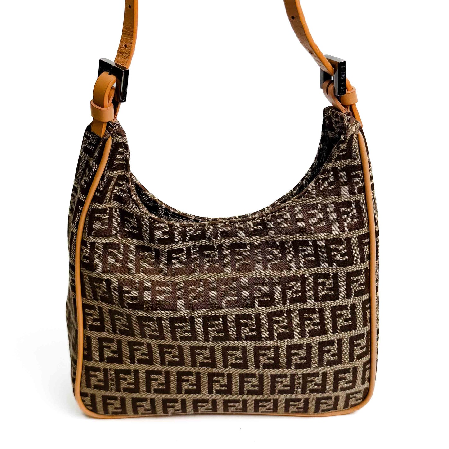 Fendi Zucchino FF Canvas Brown Vintage Hobo Bag