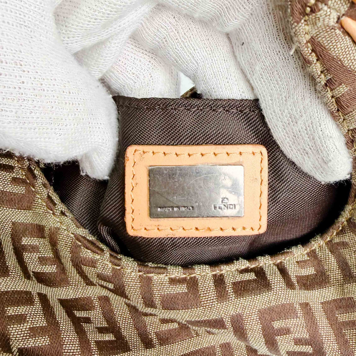 Fendi Zucchino FF Canvas Brown Vintage Hobo Bag