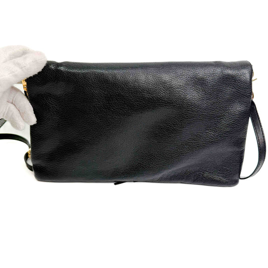 Balenciaga Envelope Black Leather Shoulder Bag