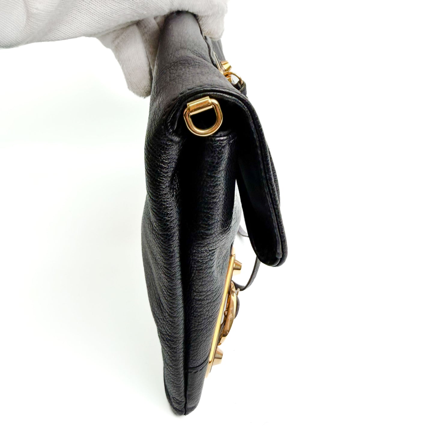 Balenciaga Envelope Black Leather Shoulder Bag