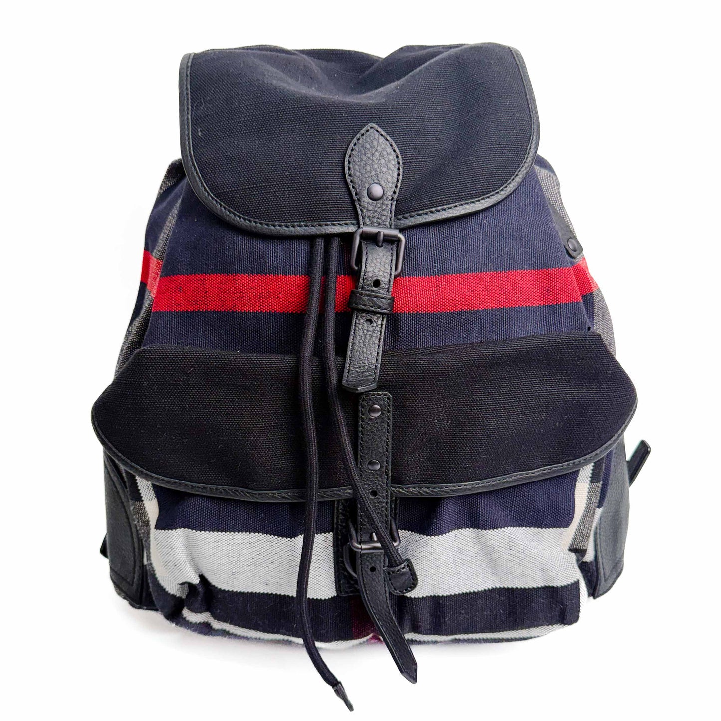 Burberry Canvas Check Stripe Backpack