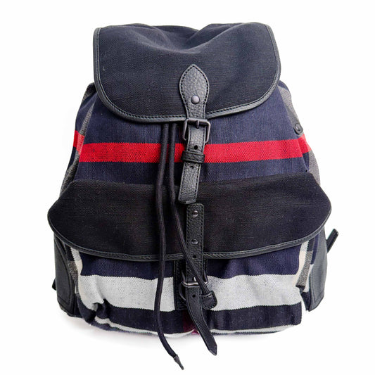 Burberry Canvas Check Stripe Backpack
