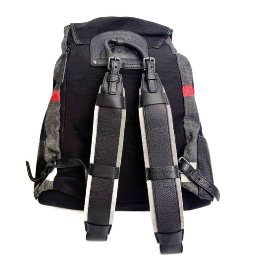 Burberry Canvas Check Stripe Backpack