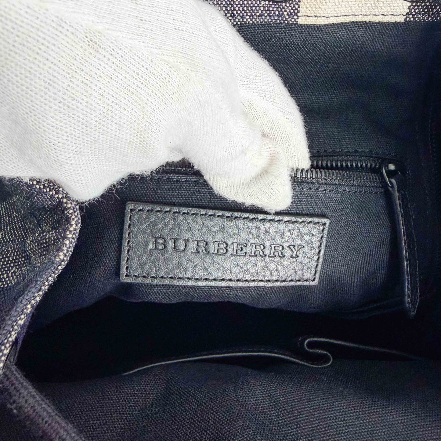 Burberry Canvas Check Stripe Backpack