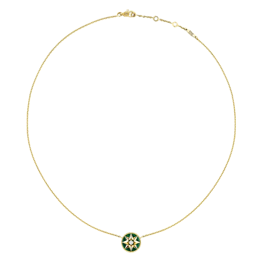 Dior Rose des Vents Gold Malachite Necklace