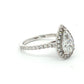 14ct White Gold Pear Lab Diamond Halo Ring