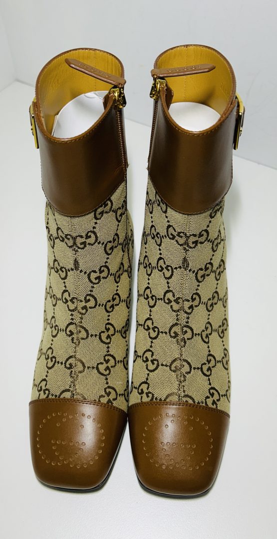 Gucci GG Supreme Canvas & Leather 'Ellis' Ankle Boots image 2