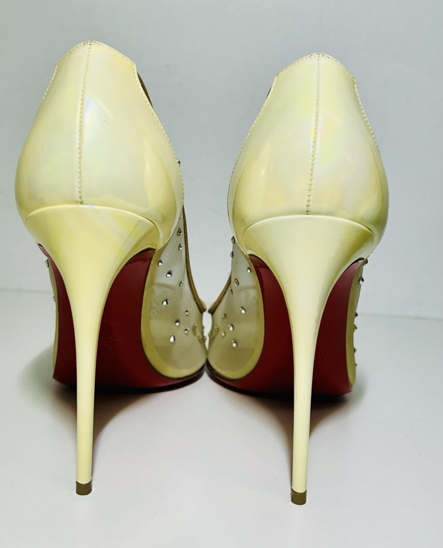 Christian Louboutin Follies Strass 100 Nude Mesh & Crystal Pumps image 2