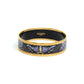 Hermes Printed Floral Enamel Gold Bangle