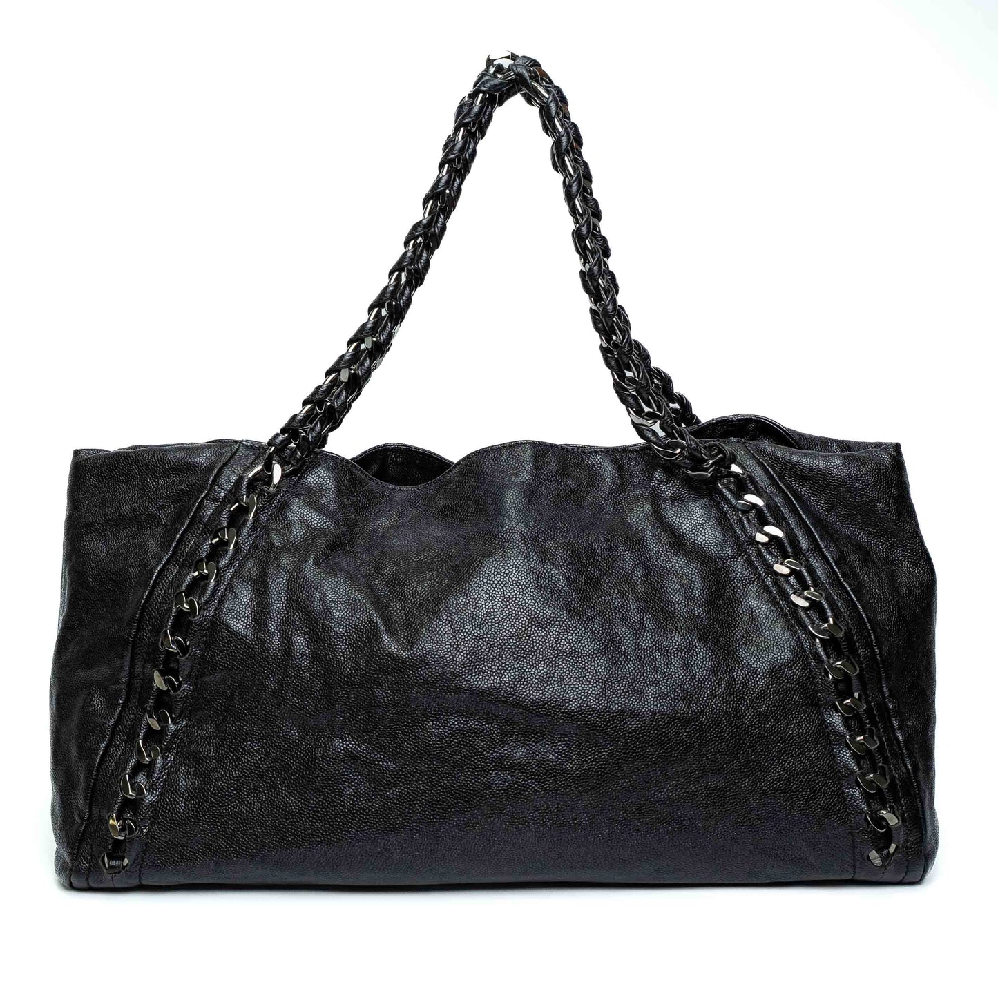 Chanel Black Glazed Caviar Modern Chain Tote