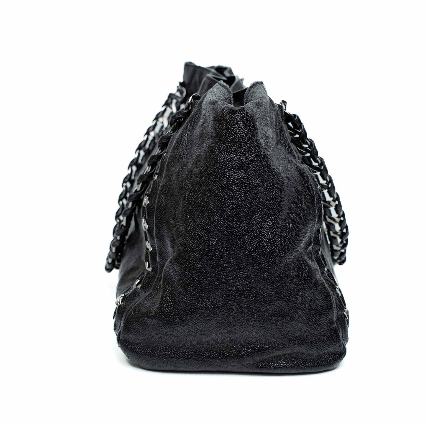 Chanel Black Glazed Caviar Modern Chain Tote