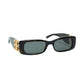 Balenciaga BB0096S Tortoiseshell Logo Rectangular Sunglasses