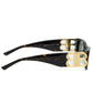 Balenciaga BB0096S Tortoiseshell Logo Rectangular Sunglasses