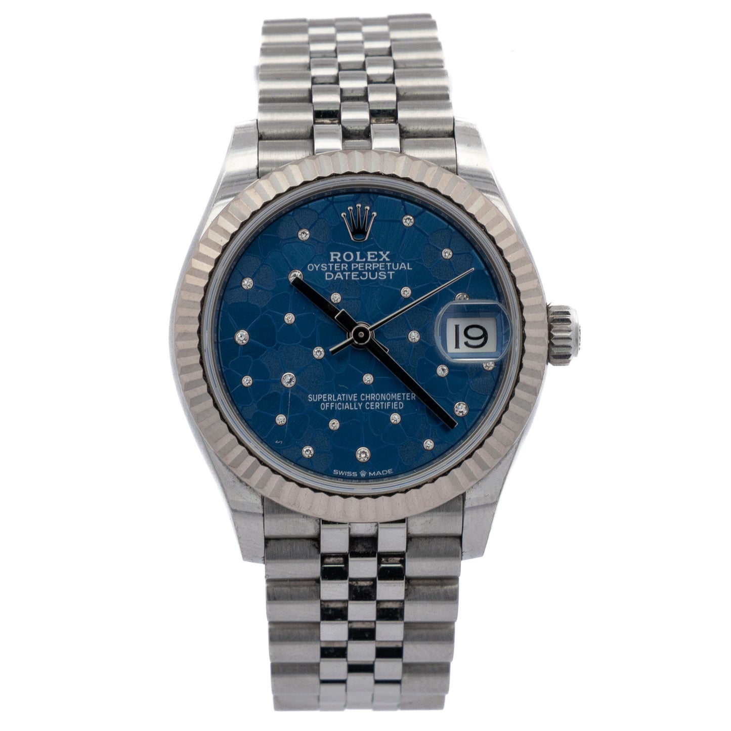 Rolex Datejust 31 Azurro Floral Diamond Watch