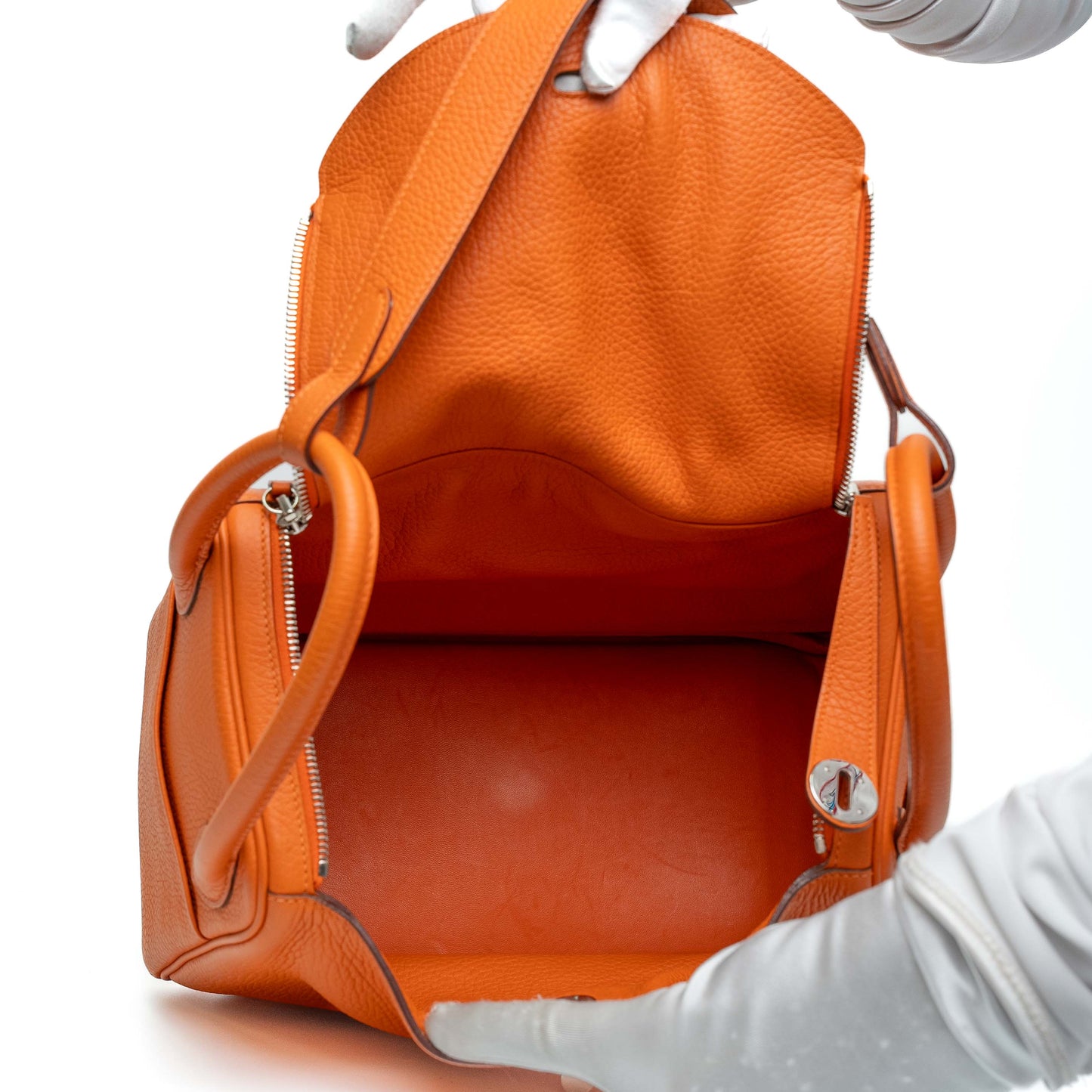 Hermes Lindy 30 Clemence Orange Bag