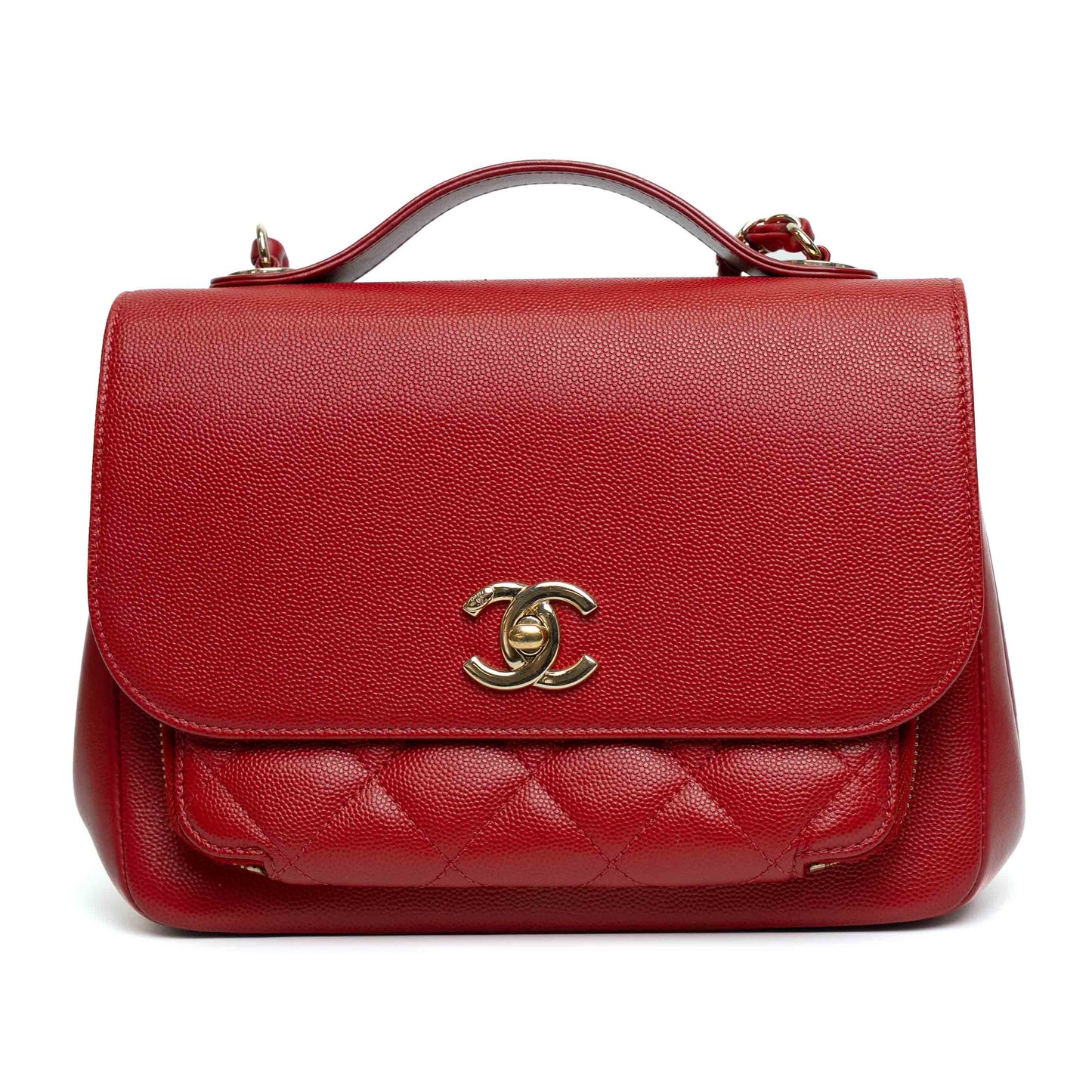 Chanel Red Caviar Quilted Business Affinity Flap Bag