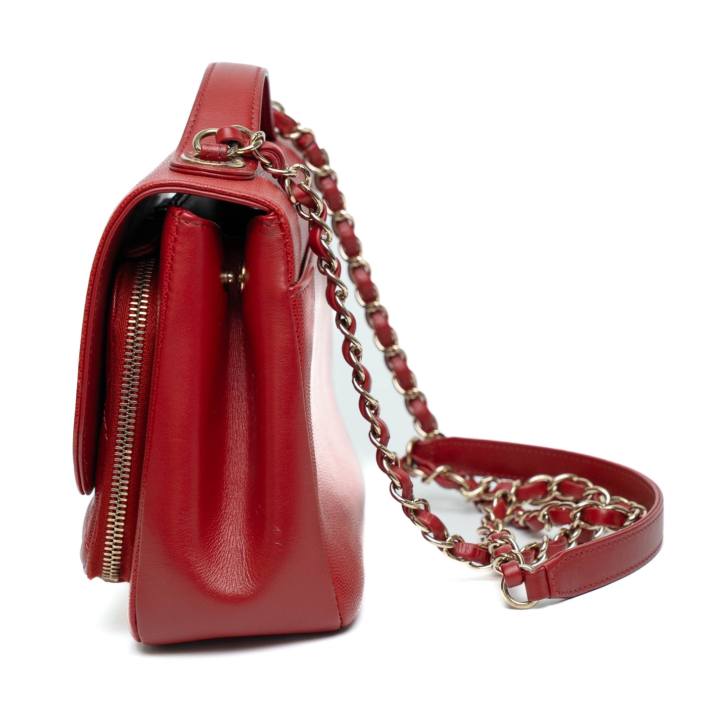 Chanel Red Caviar Quilted Business Affinity Flap Bag