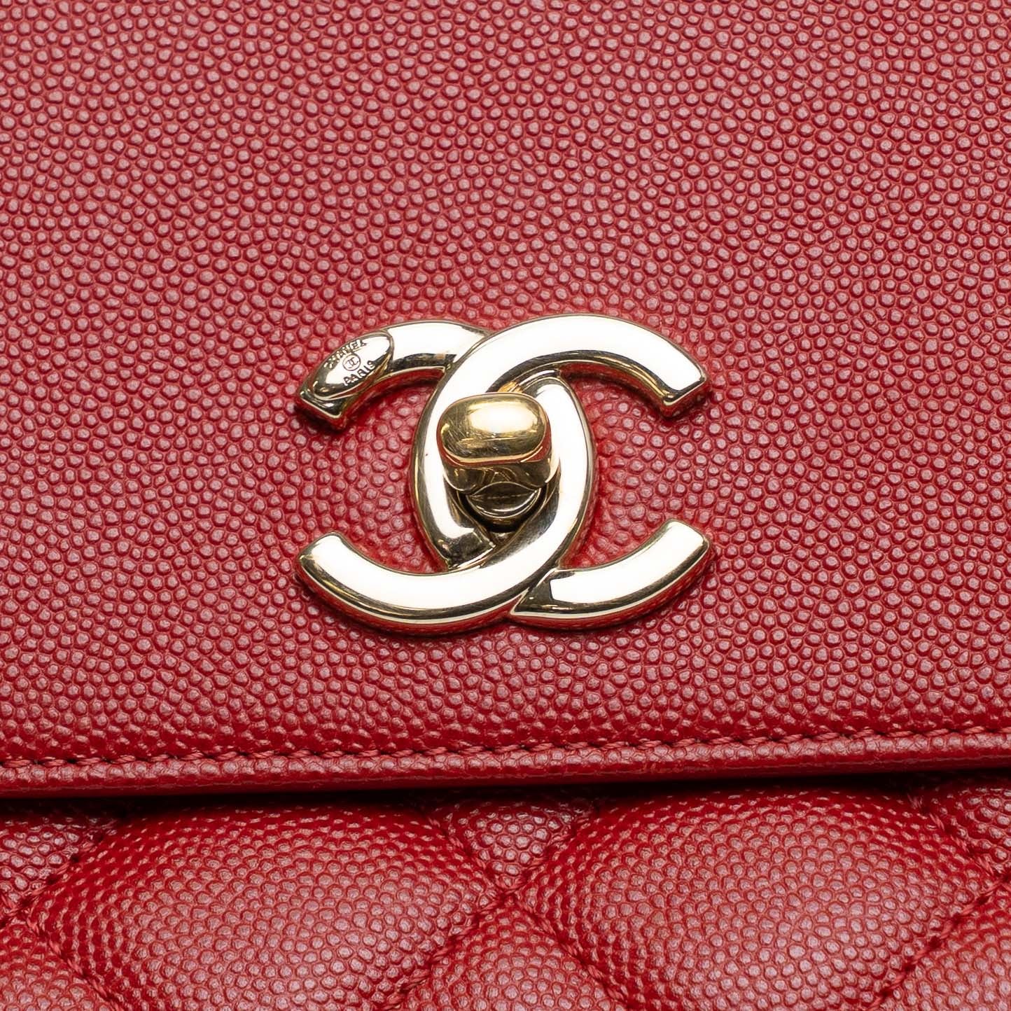 Chanel Red Caviar Quilted Business Affinity Flap Bag