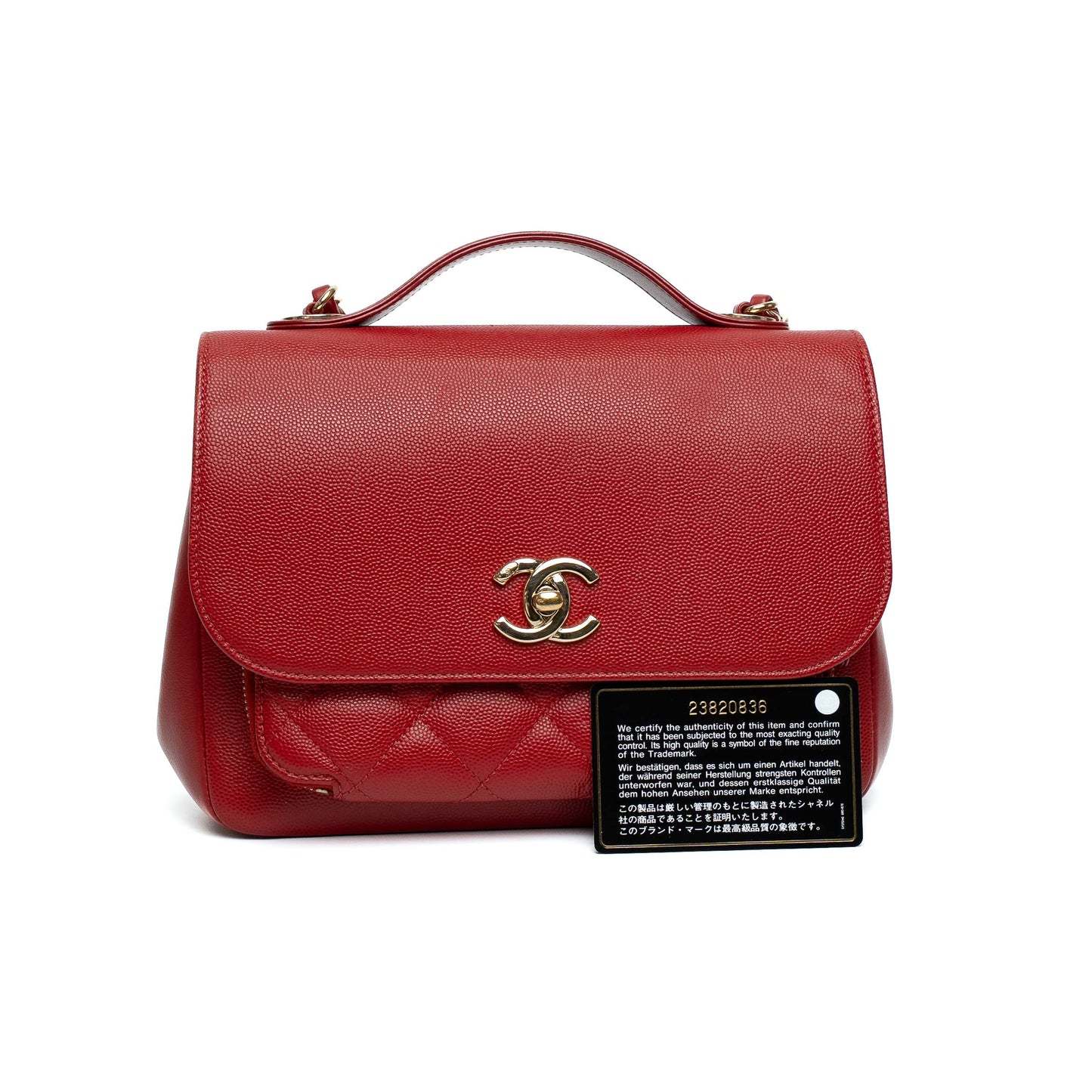 Chanel Red Caviar Quilted Business Affinity Flap Bag