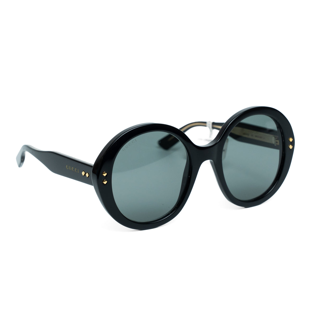 Gucci Round Black Gold Detail Sunglasses