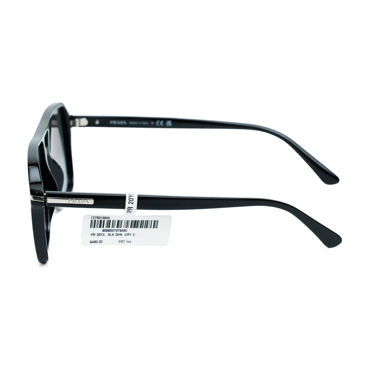 Prada PR 20YS Black Pilot Sunglasses