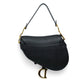 Dior Black Grained Calfskin Saddle Bag