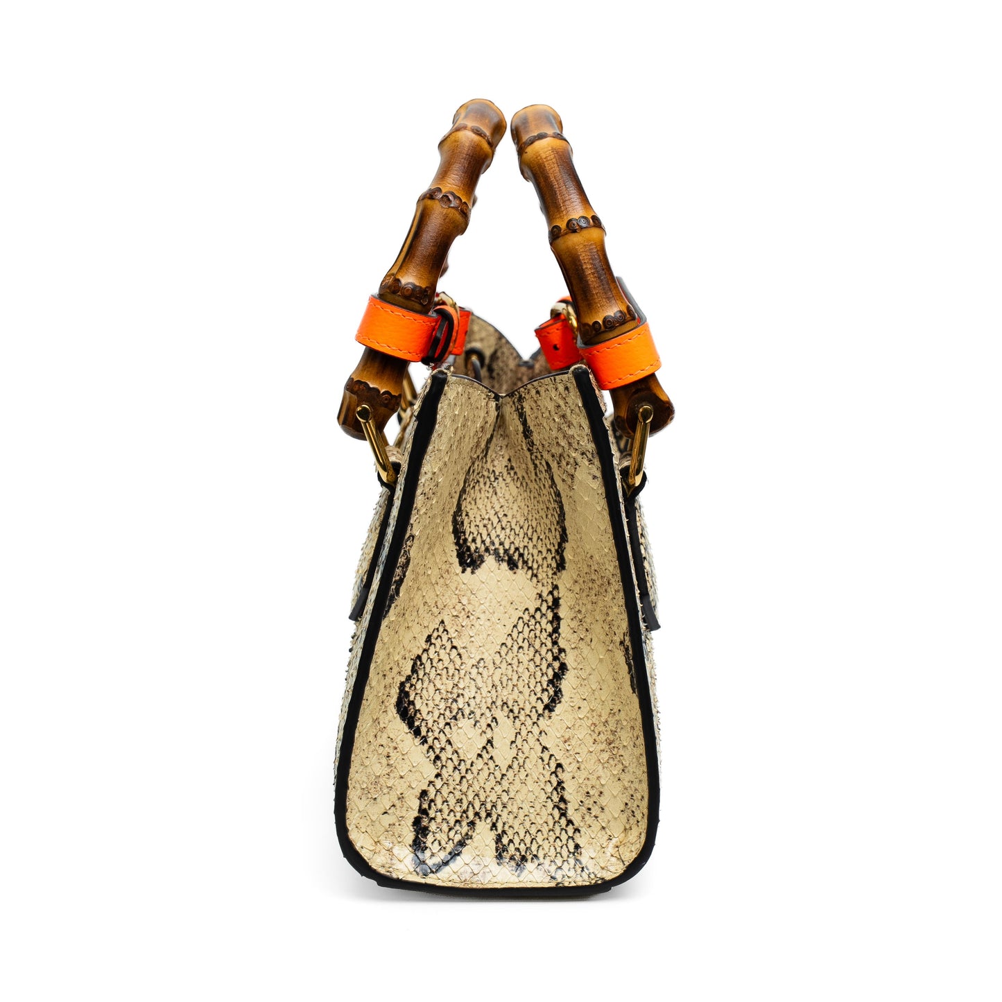Gucci Mini Diana Beige Snakeskin Tote Bag