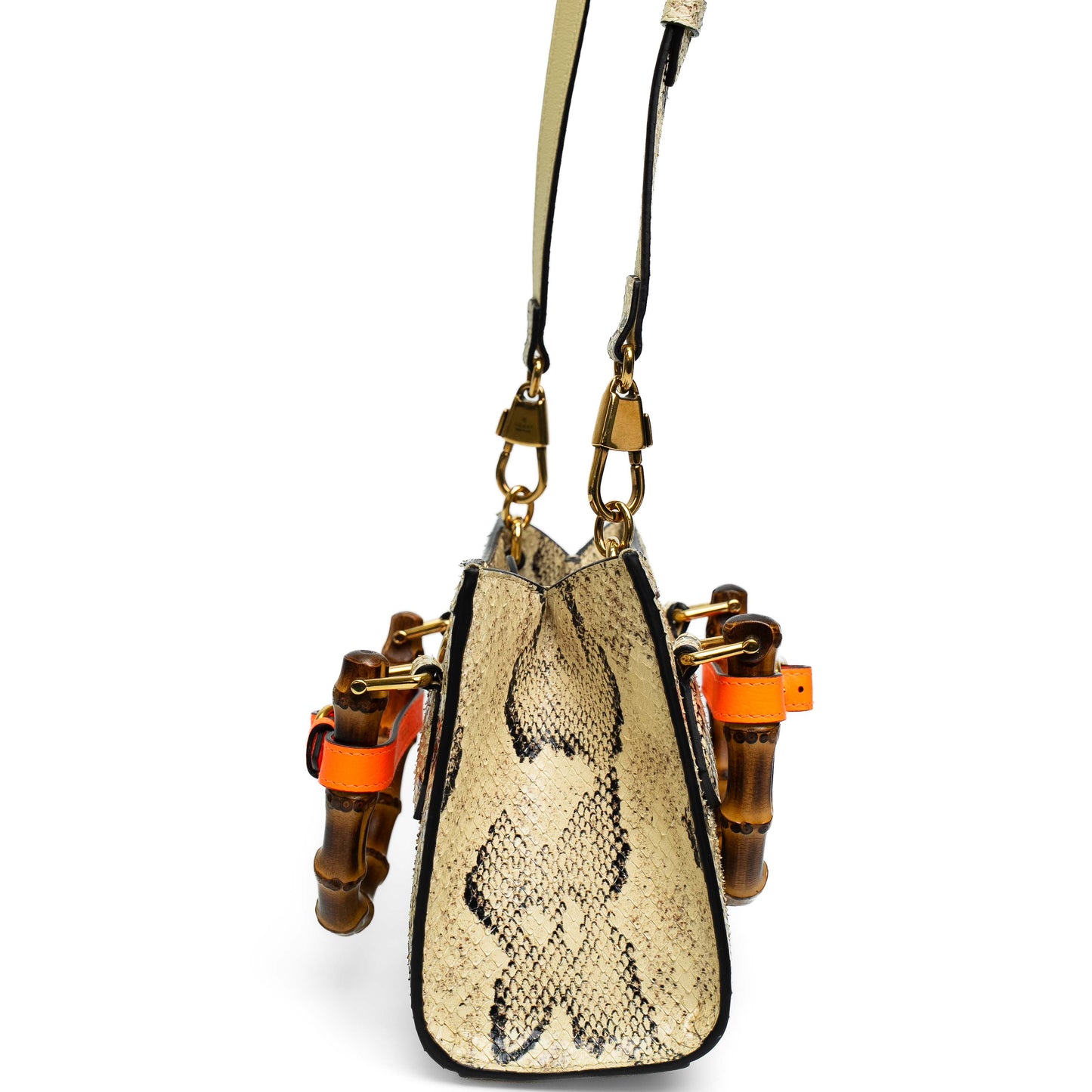 Gucci Mini Diana Beige Snakeskin Tote Bag