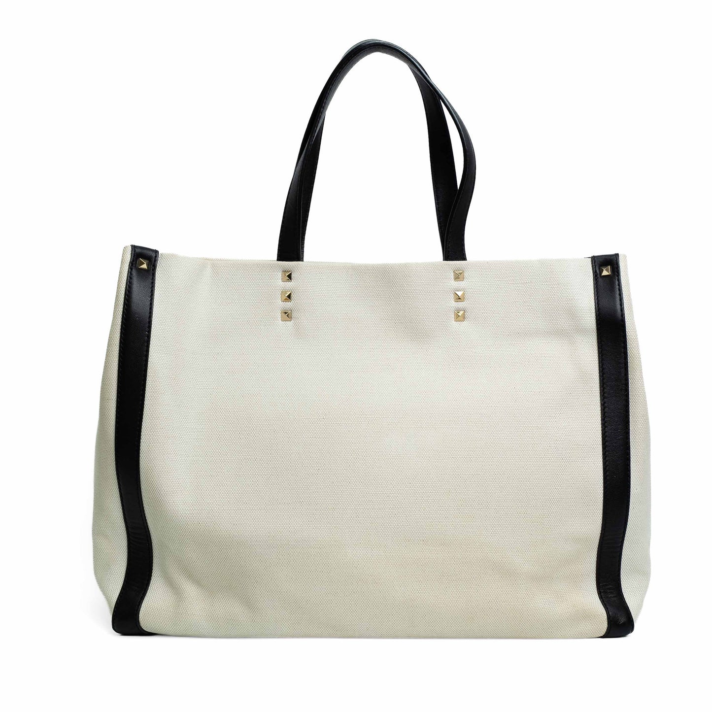 Valentino VLTN White Canvas Rockstud Tote