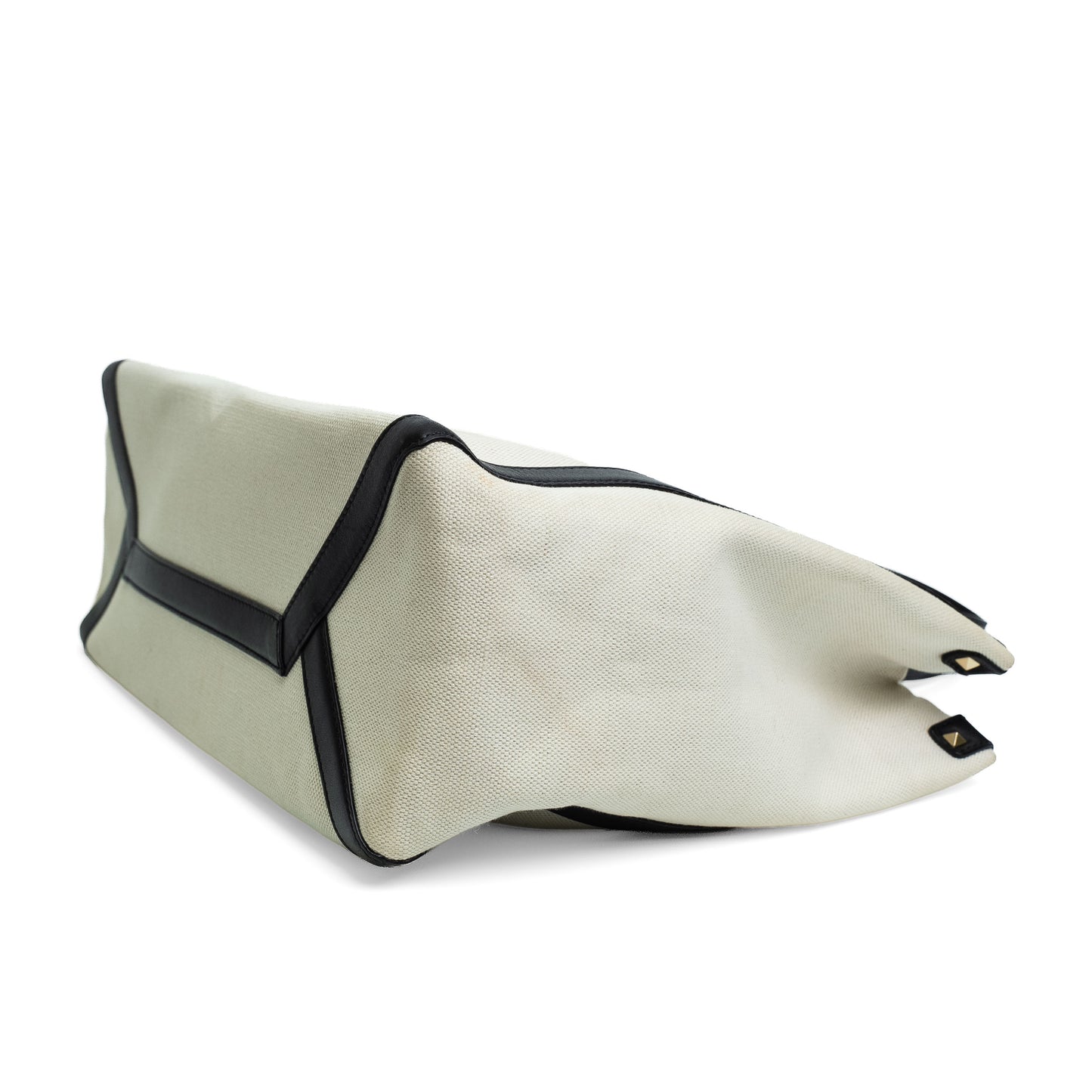 Valentino VLTN White Canvas Rockstud Tote