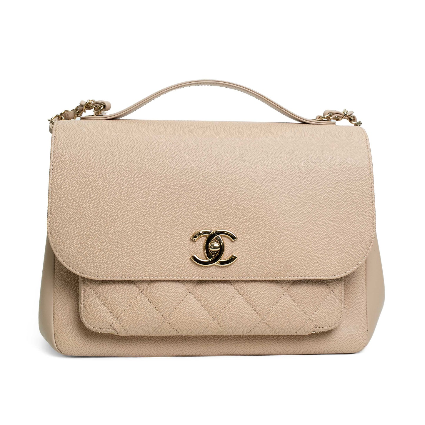 Chanel Affinity Beige Caviar Shoulder Bag