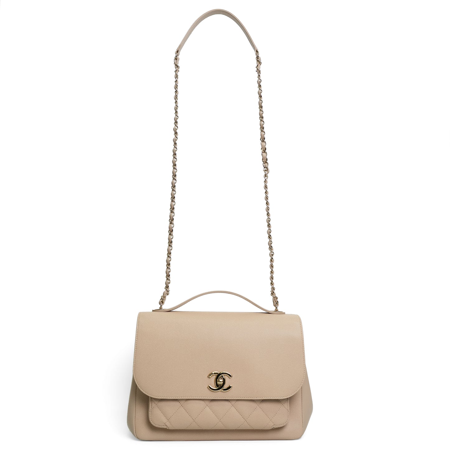 Chanel Affinity Beige Caviar Shoulder Bag
