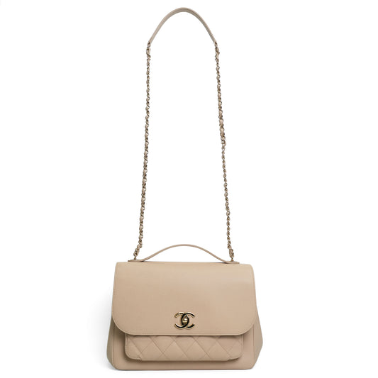 Chanel Affinity Beige Caviar Shoulder Bag