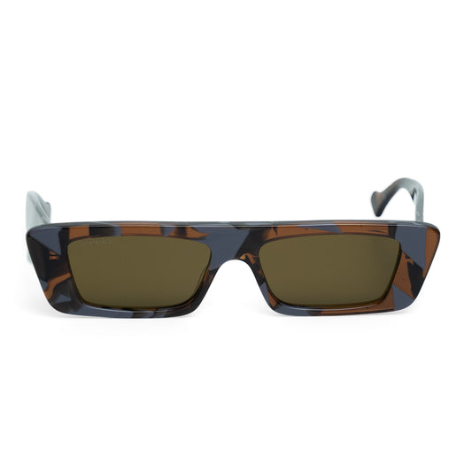 Gucci GG1331S Brown Rectangular Acetate Sunglasses