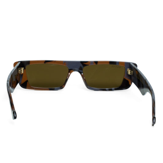 Gucci GG1331S Brown Rectangular Acetate Sunglasses