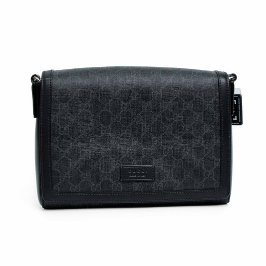 Gucci Black GG Supreme Messenger Bag