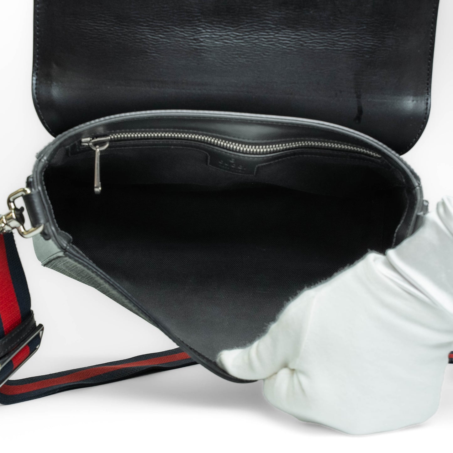 Gucci Black GG Supreme Messenger Bag