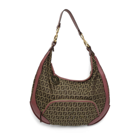 Fendi Pink Zucchino Canvas Chef Hobo